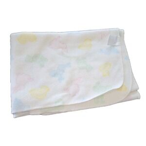 Martha Stewart Everyday Fleece Baby Blanket Animals Multicolored Retro 46"X34"
